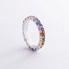 Золотое кольцо с разноцветными сапфирами кб0490gl от ювелирного магазина Оникс