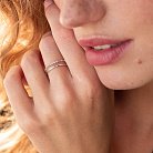 Двойное кольцо "Мириам" с фианитами (белое золото) к07118 от ювелирного магазина Оникс - 3
