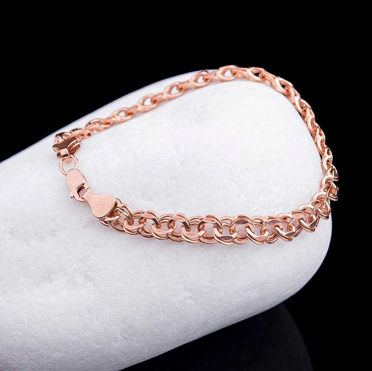 Золотий браслет плетіння Лав б00502 від ювелірного магазину Онікс - 2