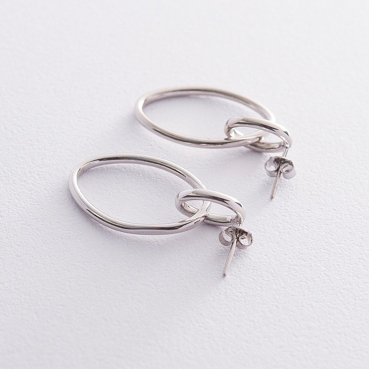 Срібні сережки "Неповторність" 122640 від ювелірного магазину Онікс - 1