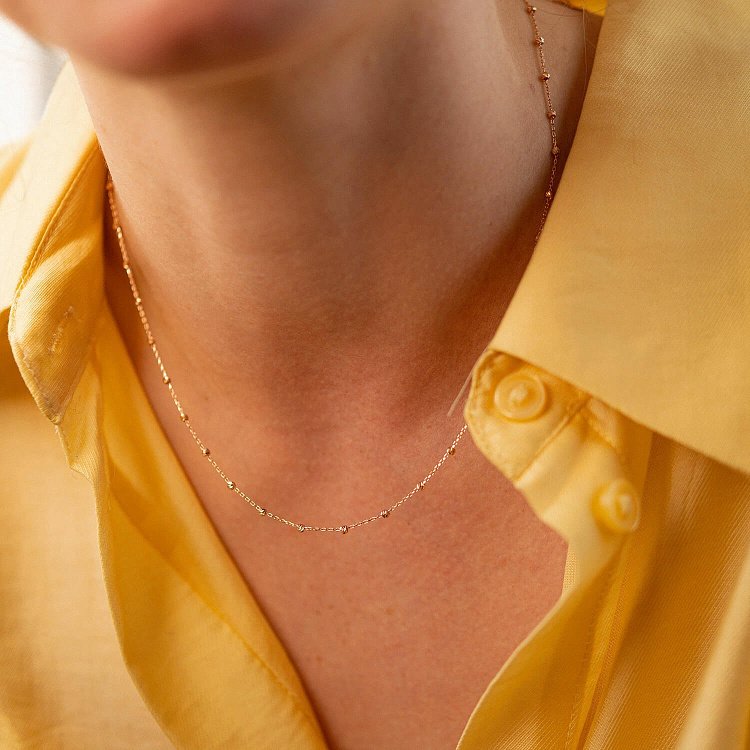 Кольє "Кульки" у червоному золоті кол02347 від ювелірного магазину Онікс - 1