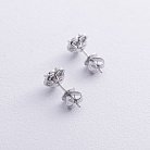 Золоті сережки - пусети "Сердечки" з діамантами сб0490cha от ювелирного магазина Оникс - 4