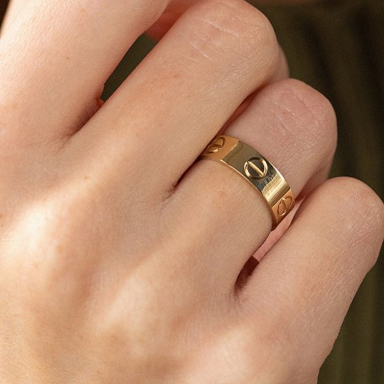Каблучка "Love" у жовтому золоті к07549 №2