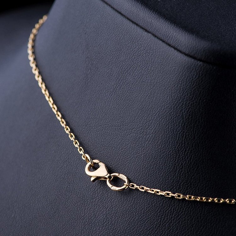 Золотое колье "Клевер" с фианитами кол01045 от ювелирного магазина Оникс - 2