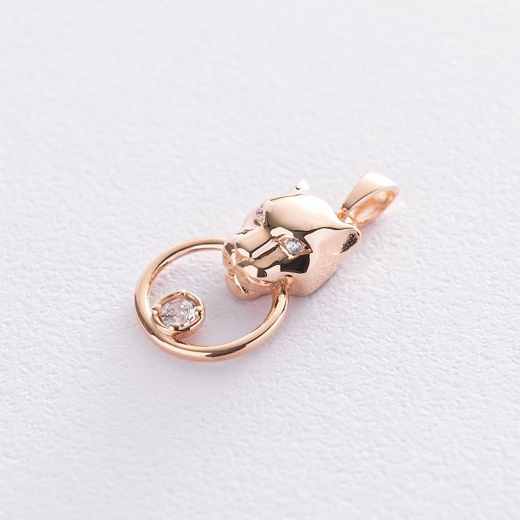 Золотая подвеска "Пантера" (фианиты) п03486 от ювелирного магазина Оникс - 2