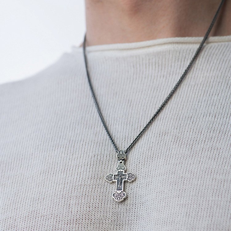 Серебряный православный крест (чернение) 132711 от ювелирного магазина Оникс - 1