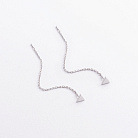 Срібні сережки - протяжки "Трикутники" 902-01552 от ювелирного магазина Оникс