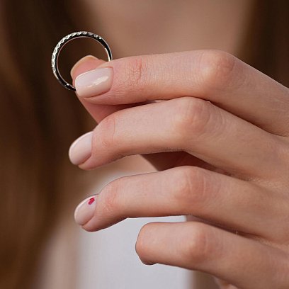 Каблучка в білому золоті з діамантами кб0486ca №7