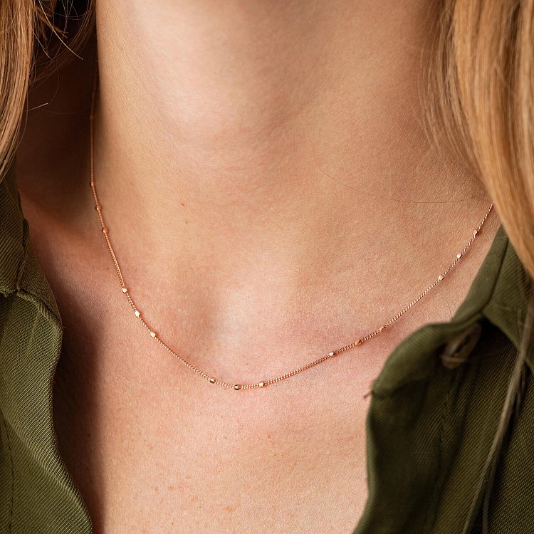 Колье - цепочка "Утонченность" в красном золоте кол02239 от ювелирного магазина Оникс - 3