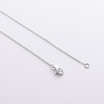 Золоте кольє - краватка "Сердечко" з діамантами і сапфіром колб0145mi №6