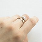 Золотое кольцо с фианитами к05564 от ювелирного магазина Оникс - 3