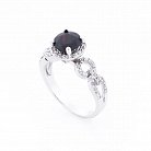 Срібний перстень (піроп, фіаніти) 111175 от ювелирного магазина Оникс