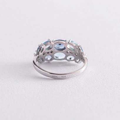 Серебряное кольцо с кварцом и фианитами 1370/1р-QLBQS №5