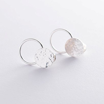 Серебряные серьги "Солнечные зайчики" 122670 №4