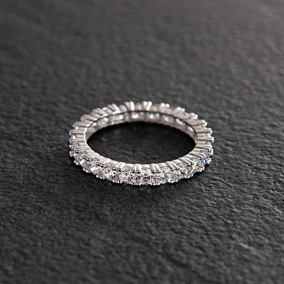 Кольцо "Paris" с дорожкой камней в белом золоте к07202 №8