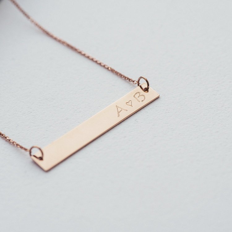 Золотое колье для гравировки "Реальная любовь" кол01368л от ювелирного магазина Оникс