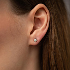 Золотые серьги - пусеты с бриллиантами сб0347di от ювелирного магазина Оникс - 6