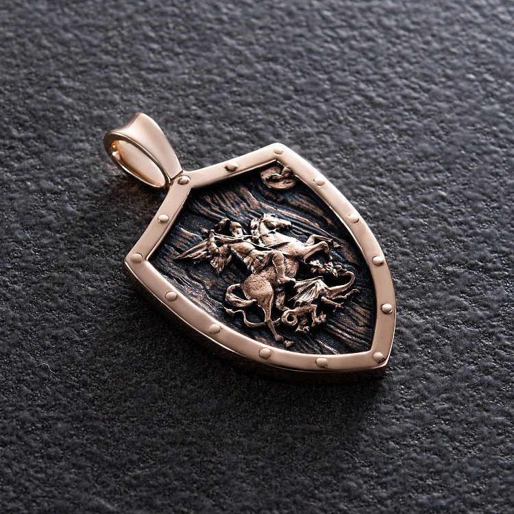 Золотий кулон "Георгій Переможець" п03808 від ювелірного магазину Онікс - 6