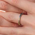 Золота каблучка з доріжкою каменів (сині та жовті діаманти) к0507di от ювелирного магазина Оникс - 5