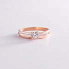 Помолвочное золотое кольцо с фианитом к06449 от ювелирного магазина Оникс - 2