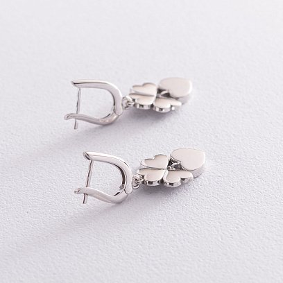 Серебряные серьги "Клевер" 122928 №3