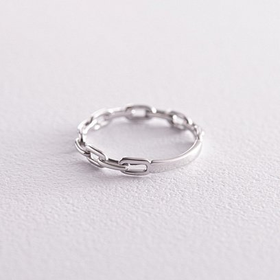 Каблучка "Ланцюжок" у білому золоті к07100 №7