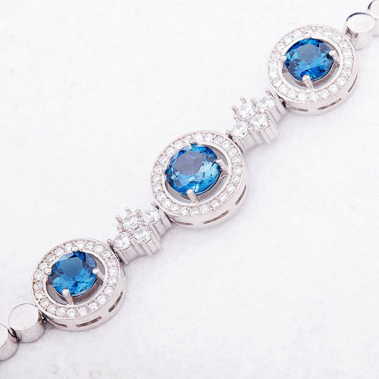 Срібний браслет з топазом "Лондон блакитний" 14804 від ювелірного магазину Онікс - 2