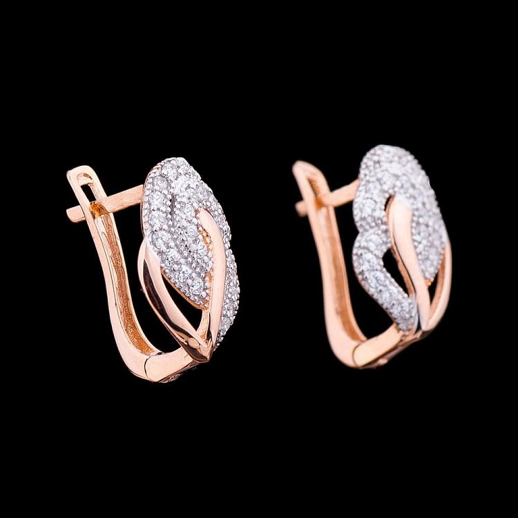 Серьги с фианитами с02190 - 2 Серьги с фианитами с02190 от ювелирного магазина Оникс - 2