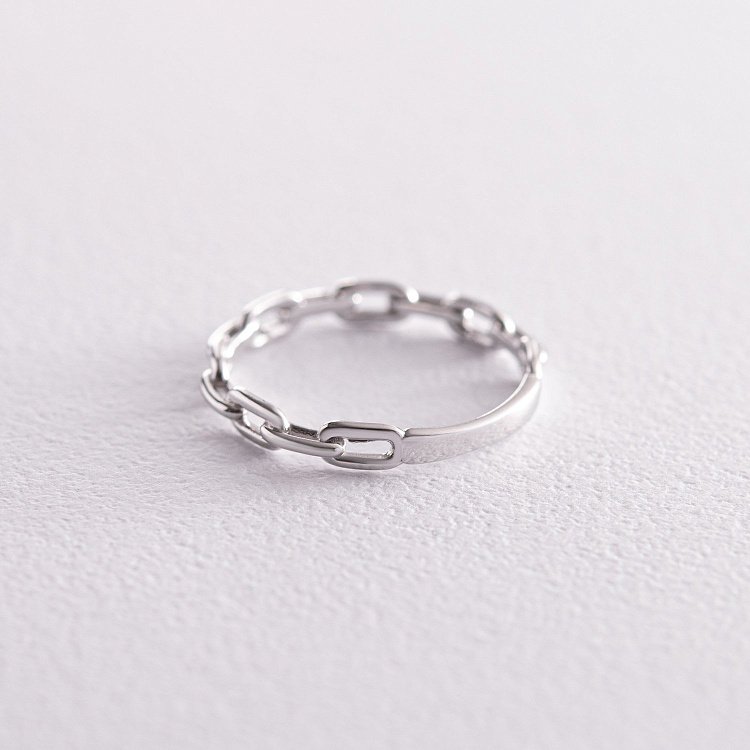 Каблучка "Ланцюжок" у білому золоті к07100 від ювелірного магазину Онікс - 6