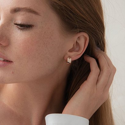 Золоті сережки "Метелики" (фіаніт) с05412 №5