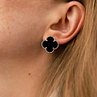 Серебряные серьги "Клевер" (оникс) 123422 от ювелирного магазина Оникс - 5