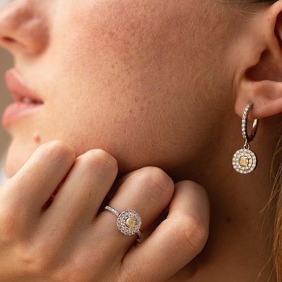 Сережки з діамантами (біле золото) 342061121 №4