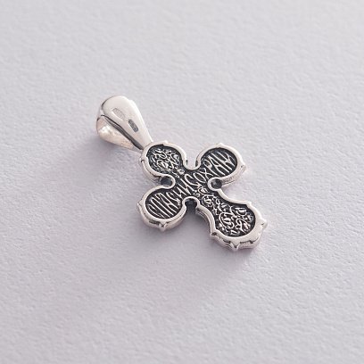 Срібний хрест "Розп'яття. Спаси і збережи" 133007 №2