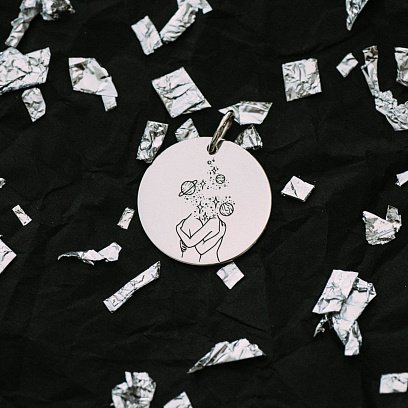 Серебряный кулон "Ты моя вселенная" 133090всел №3