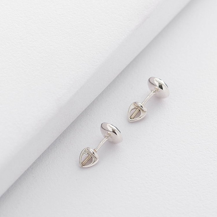 Срібні сережки-пусети з синт. топазом "Лондон" 122168 від ювелірного магазину Онікс - 2