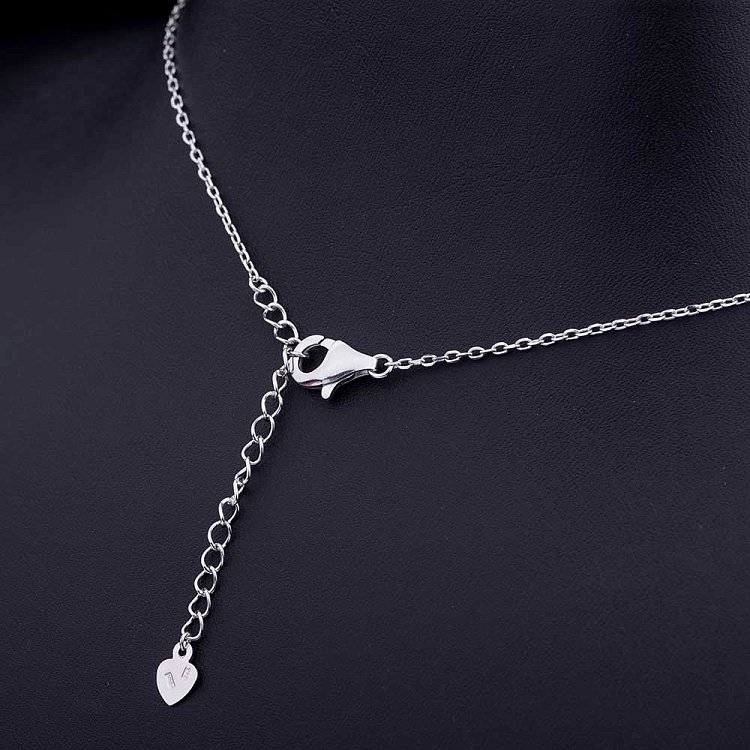 Серебряное колье "Сердце"с фианитами и ониксом 18382 от ювелирного магазина Оникс - 2