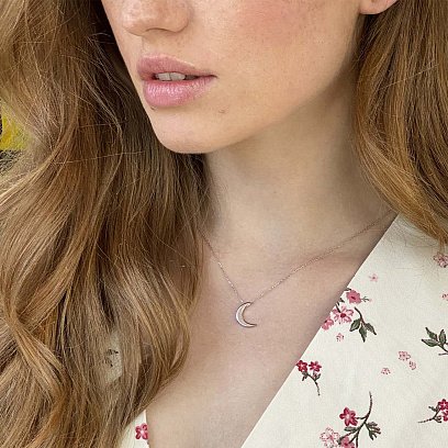 Колье "Луна" в серебре 181029 №6