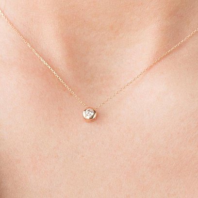 Женское колье из красного золота (фианит) кол01205 №7