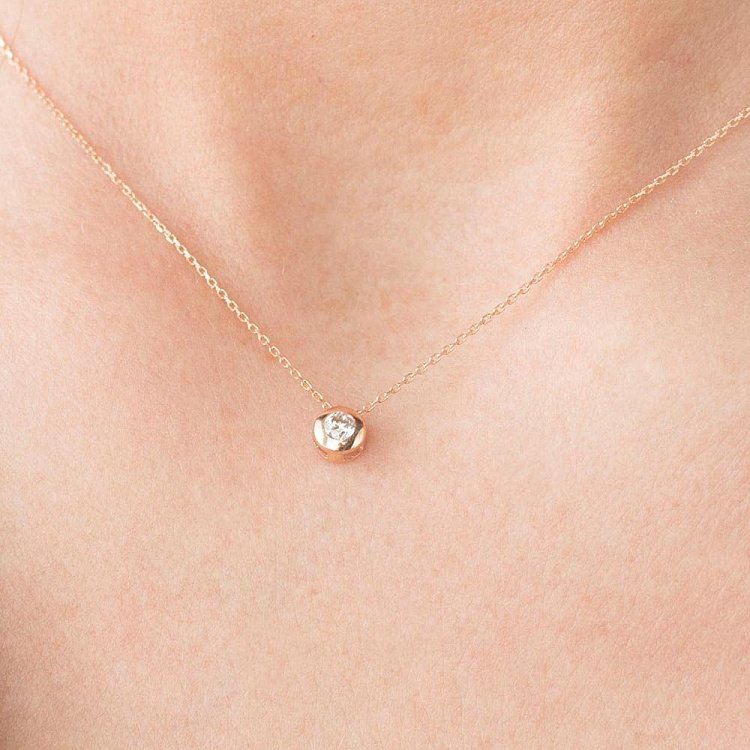 Женское колье из красного золота (фианит) кол01205 от ювелирного магазина Оникс - 6