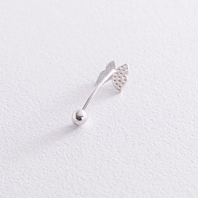 Золотий пірсинг в пупок "Метелик" з фіанітами пир00240 №2