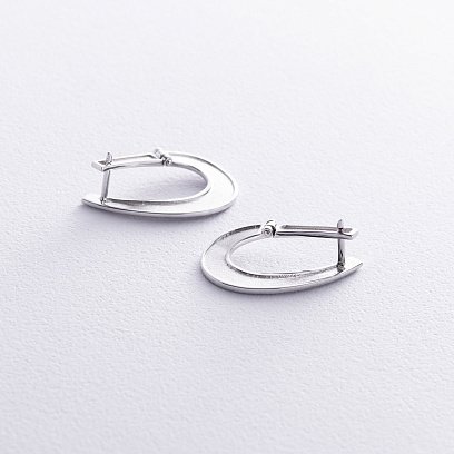 Сережки "Крапельки" у білому золоті с08479 №4