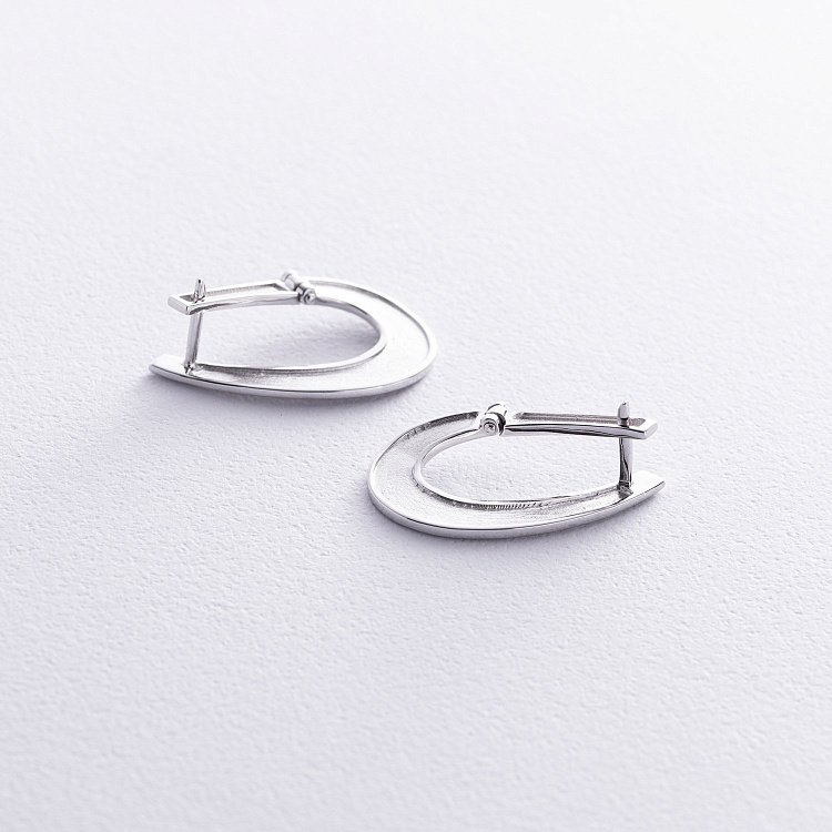 Сережки "Крапельки" у білому золоті с08479 від ювелірного магазину Онікс - 3