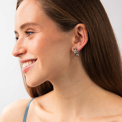 Сережки - кільця "Brigitte" у білому золоті с09562 №2