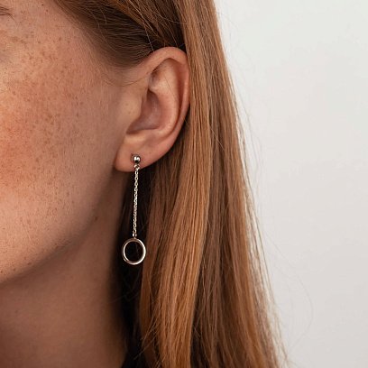 Серебряные серьги "Асимметрия" 4955 №4