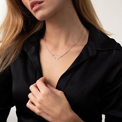 Кольє "Карта України" у сріблі 4034с №9