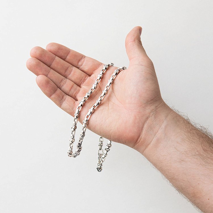 Мужская серебряная цепочка Ц0009ч/1 от ювелирного магазина Оникс - 1