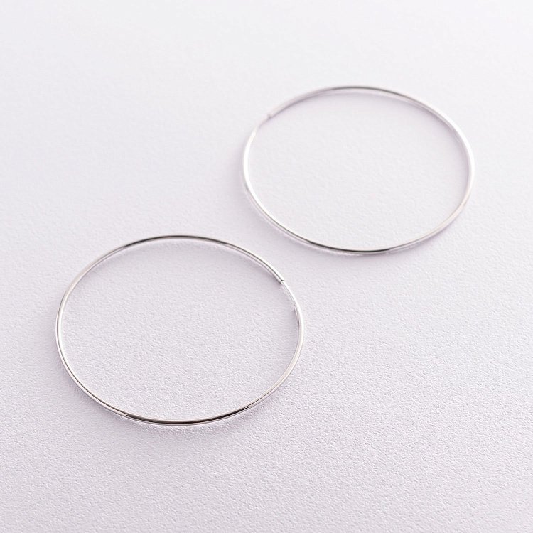 ﻿Сережки - кільця в сріблі (6.0 см) 122886 від ювелірного магазину Онікс - 2