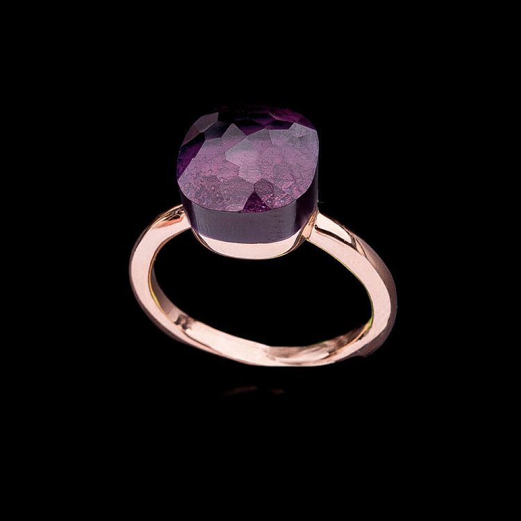 Золотое кольцо с фианитом к04407 от ювелирного магазина Оникс