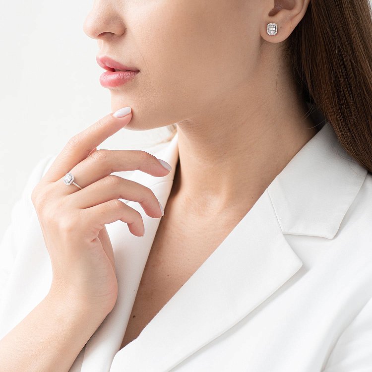 Золотое кольцо с бриллиантами кб0344di от ювелирного магазина Оникс - 1