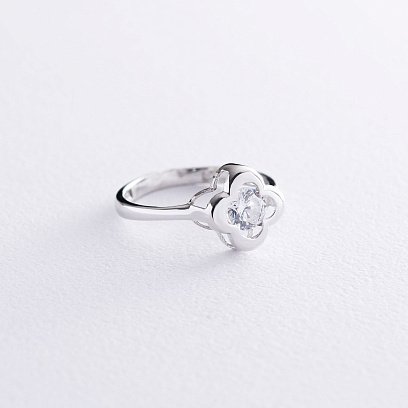 Золота каблучка "Конюшина" з фіанітами к05201